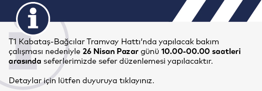 T1 Kabataş-Bağcılar Tramvay Hattı'nda Bakım Çalışması