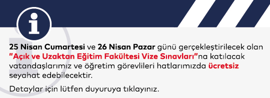 Açık ve Uzaktan Eğitim Fakültesi Vize Sınavlarına Seyahat Kararı