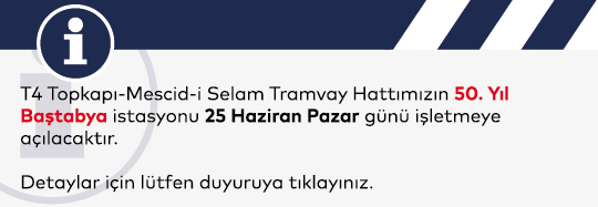 50 Yıl Baştabya İstasyonu Hizmete Açılıyor