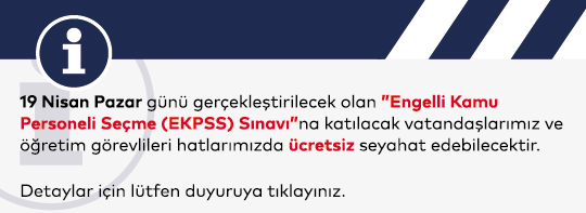 Engelli Kamu Personeli Seçme Sınavına Ücretsiz Seyahat Kararı
