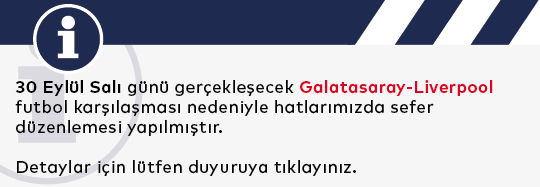 Maç Nedeniyle Hatlarımızda Sefer Değişikliği