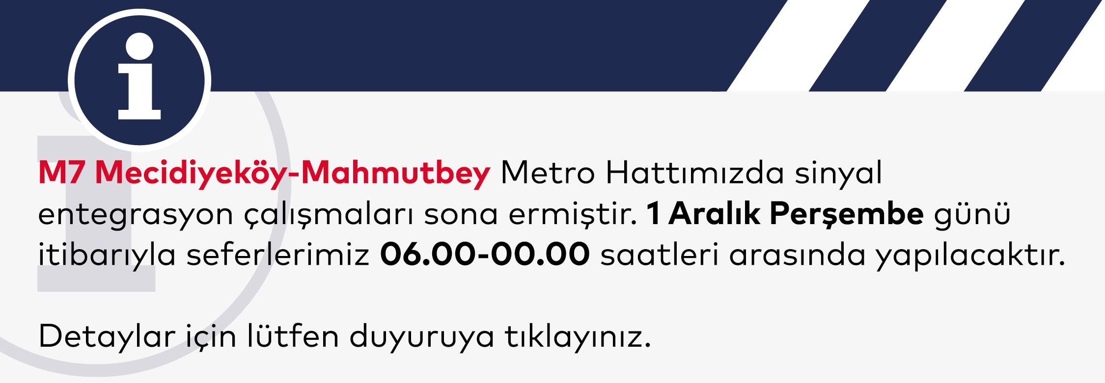 M7 Mecidiyeköy-Mahmutbey Hattında Sefer Düzenlemesi!
