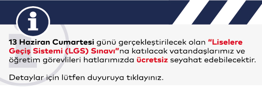 Liselere Geçiş Sistemi (LGS) Sınavı'na Ücretsiz Seyahat Kararı