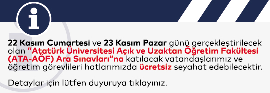 Atatürk Üniversitesi Açık ve Uzaktan Öğretim Fakültesi Ara Sınavları’na Ücretsiz Seyahat Kararı